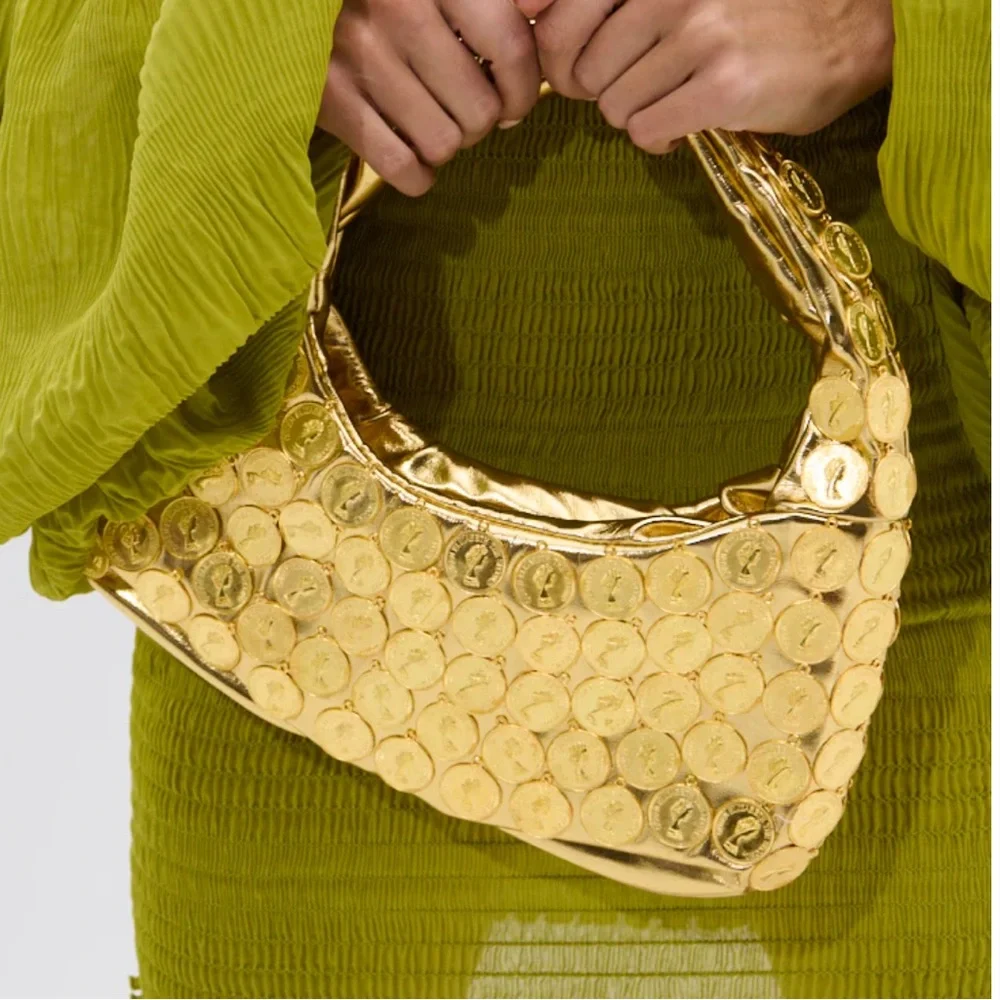 Shes Rich Akira Gold Coin Women's Hand Bag Purse Handbag Money - Picture 2 of 4